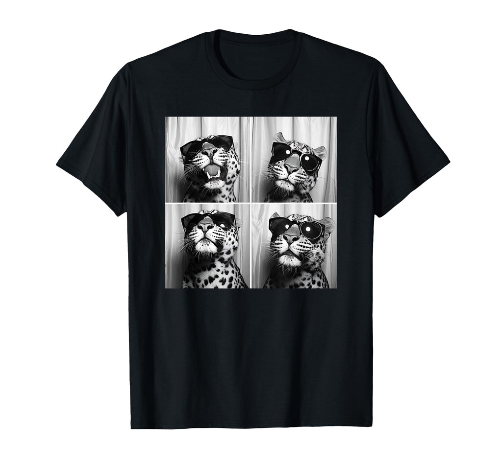 Leopard Face Wearing Sunglasses Funny T-Shirt - Fun Novelty Design Unisex