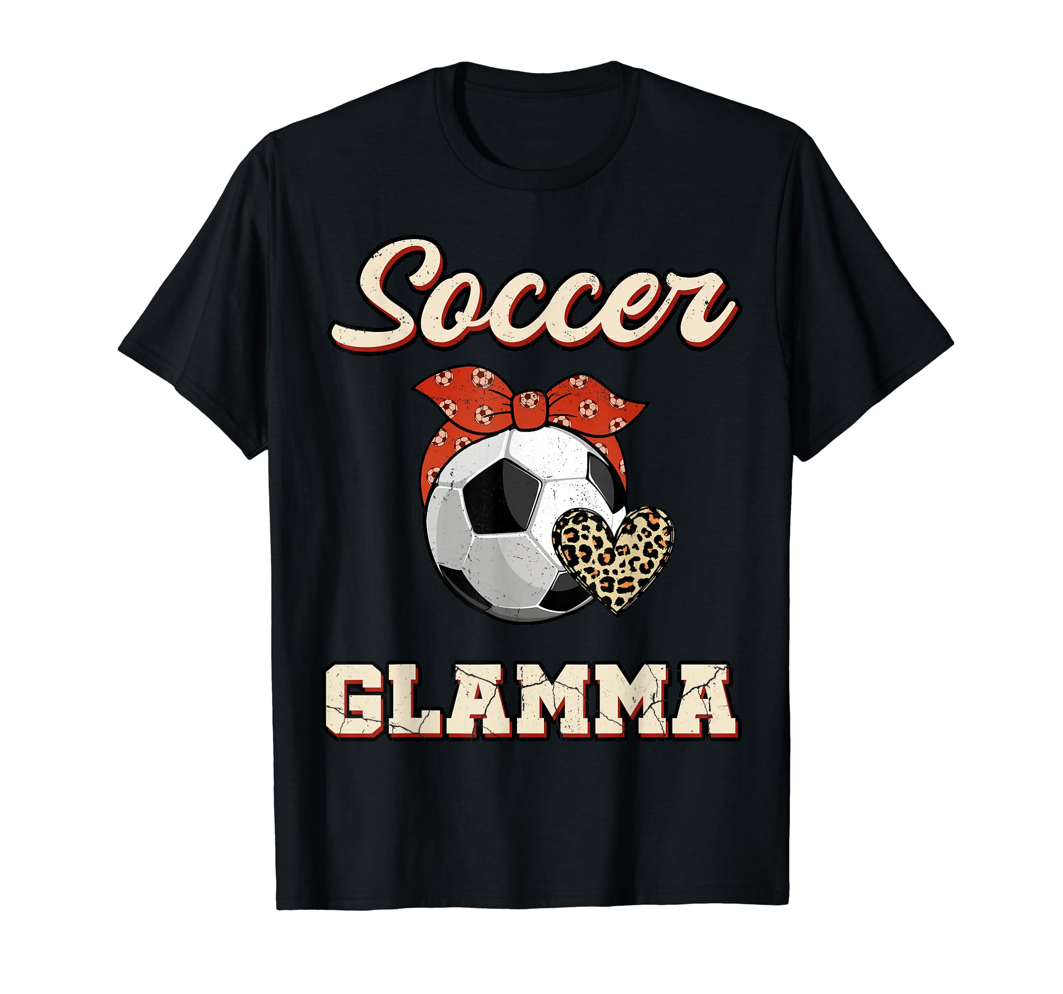 Soccer Glamma Bandana Leopard Heart T-Shirt - Streetwear Style for Adults