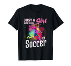 Just Who Loves Soccer Football T-Shirt - Casual Everyday Wear Men Women