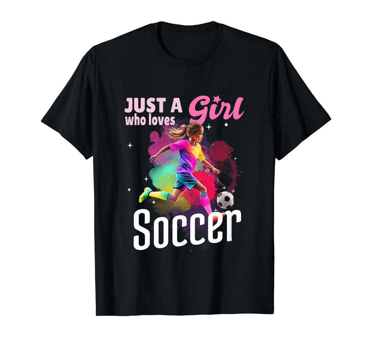 Just Who Loves Soccer Football T-Shirt - Casual Everyday Wear Men Women