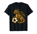 Funny Dragon Soccer Ball T-Shirt - Aesthetic Graphic Men Women