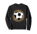 Soccer Heart Ball Cheetah Soccer Lover Sweatshirt - Novelty Apparel Unisex