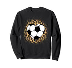 Soccer Heart Ball Cheetah Soccer Lover Sweatshirt - Novelty Apparel Unisex