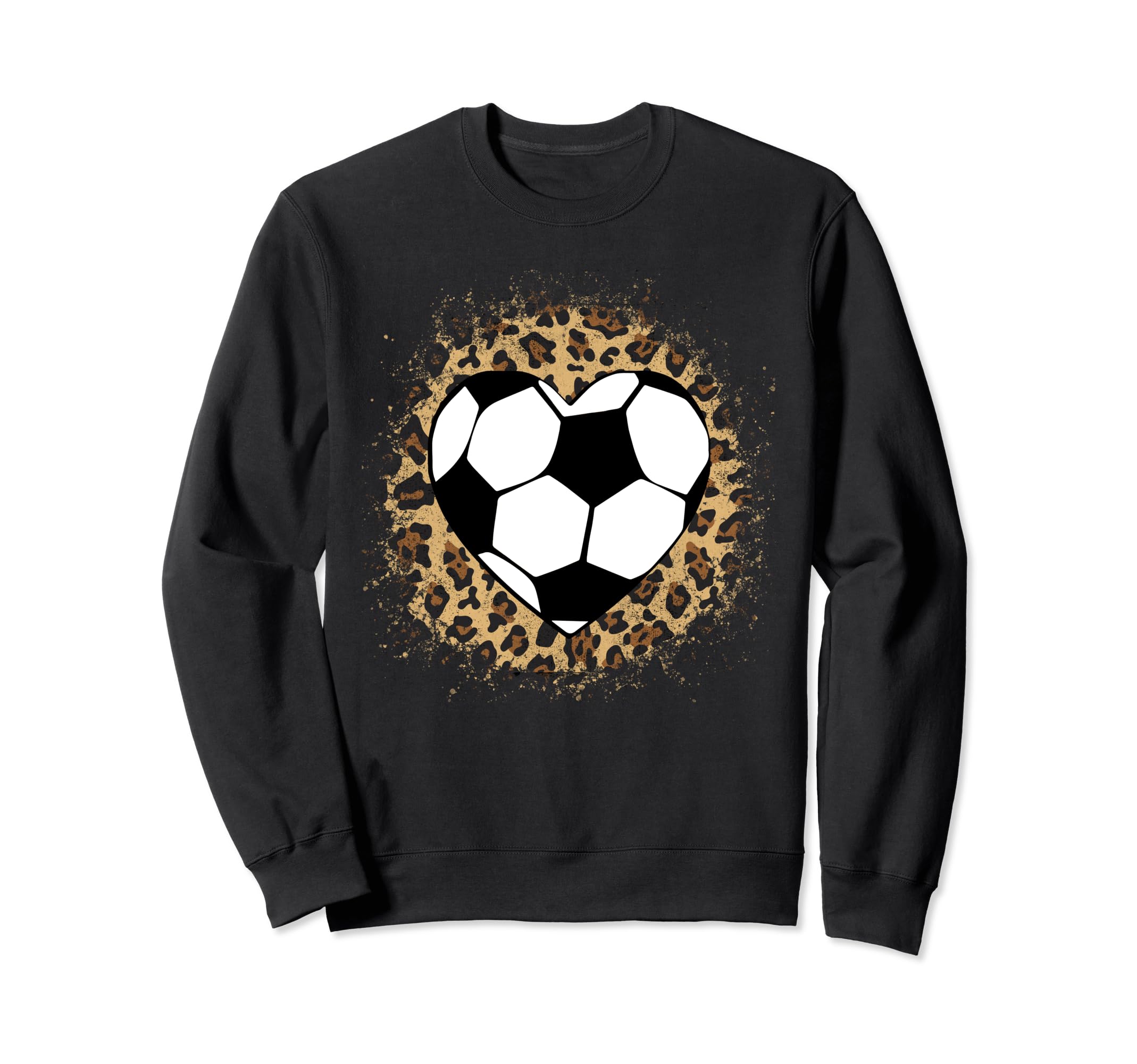 Soccer Heart Ball Cheetah Soccer Lover Sweatshirt - Novelty Apparel Unisex