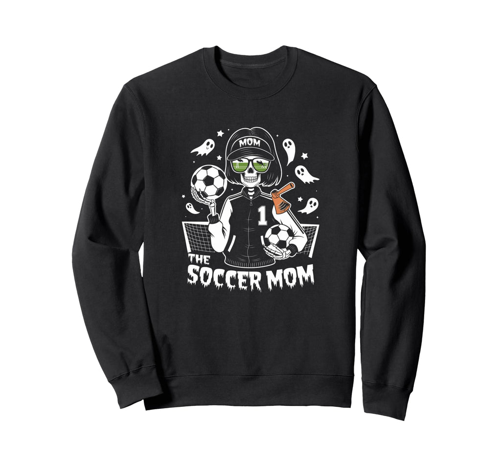 Soccer Mom Skeletton Halloween Sweatshirt - Trendy Graphic Men Women