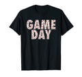 Game Day Football Pattern Black T-Shirt - Casual Everyday Wear Men Women