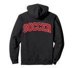 Soccer Varsity Red Text Hoodie - Trendy Graphic Unisex