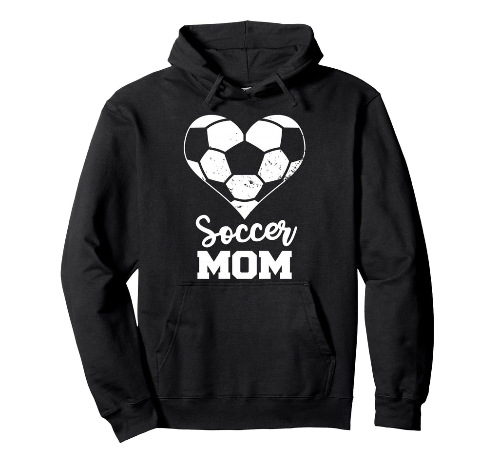 Soccer Mom Heart Funny Soccer Hoodie - Graphic Print Unisex