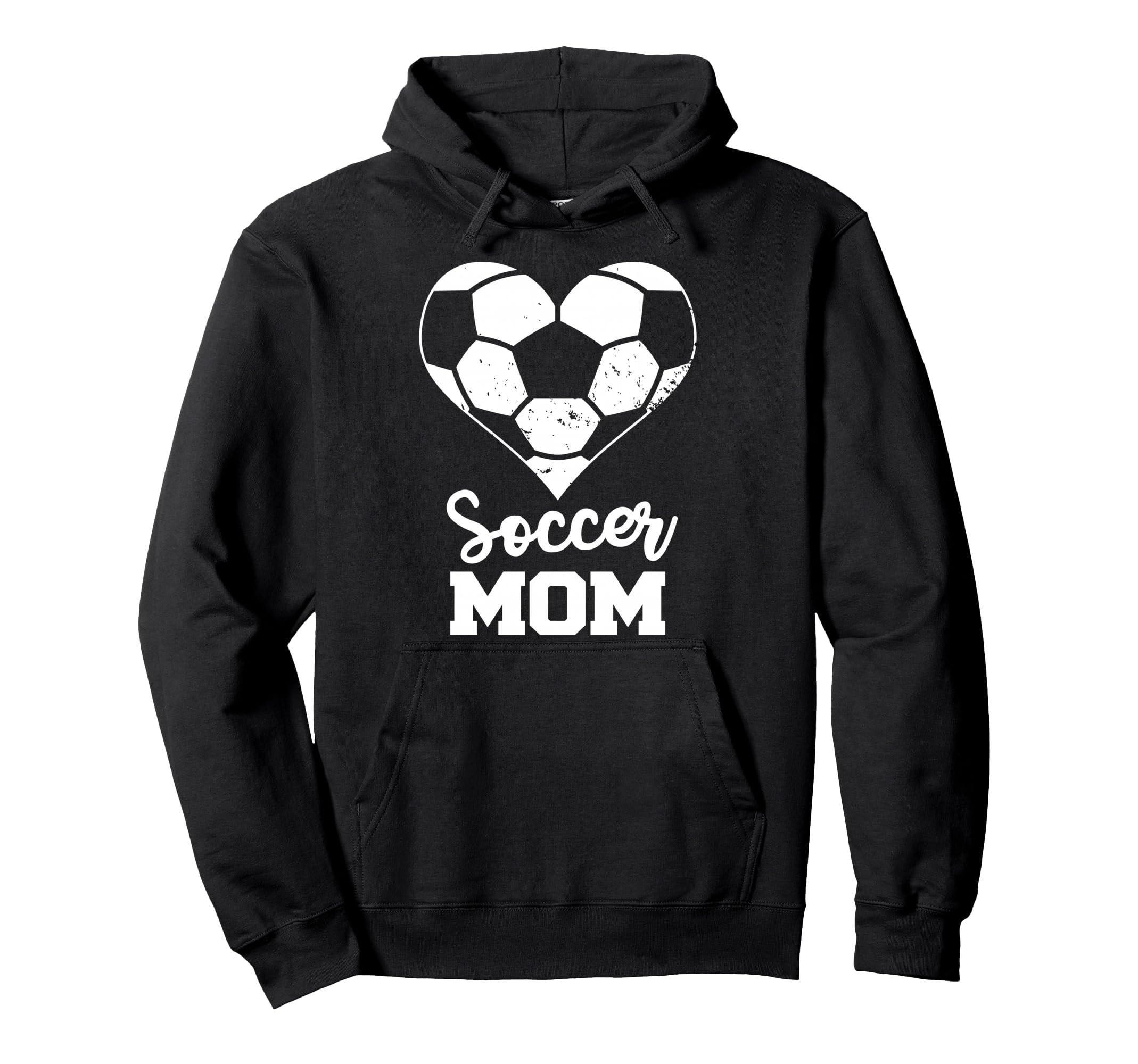 Soccer Mom Heart Funny Soccer Hoodie - Graphic Print Unisex