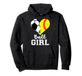 Ball Heart Funny Soccer Softball Hoodie - Trendy Graphic Unisex