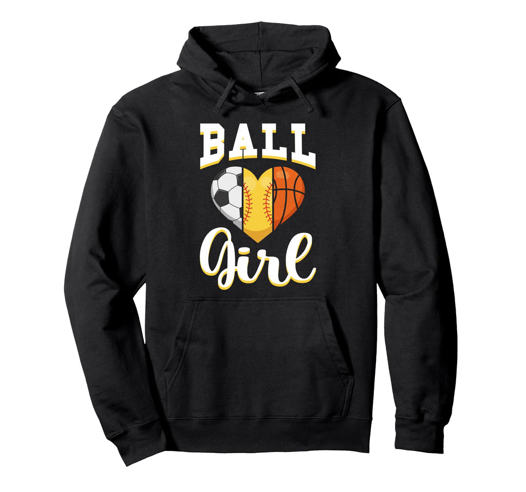 Ball Sports Heart Soccer Softball Hoodie - Fun Novelty Design for Adults