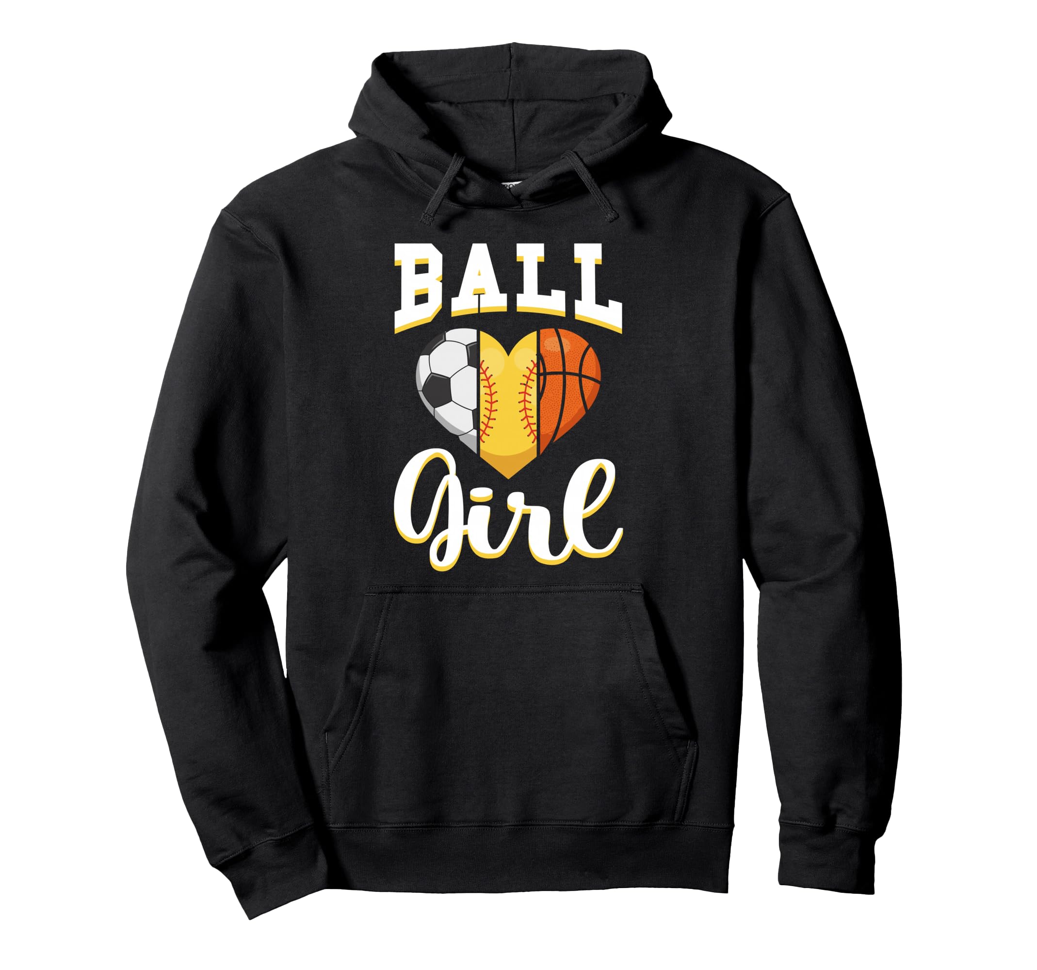 Ball Sports Heart Soccer Softball Hoodie - Fun Novelty Design for Adults