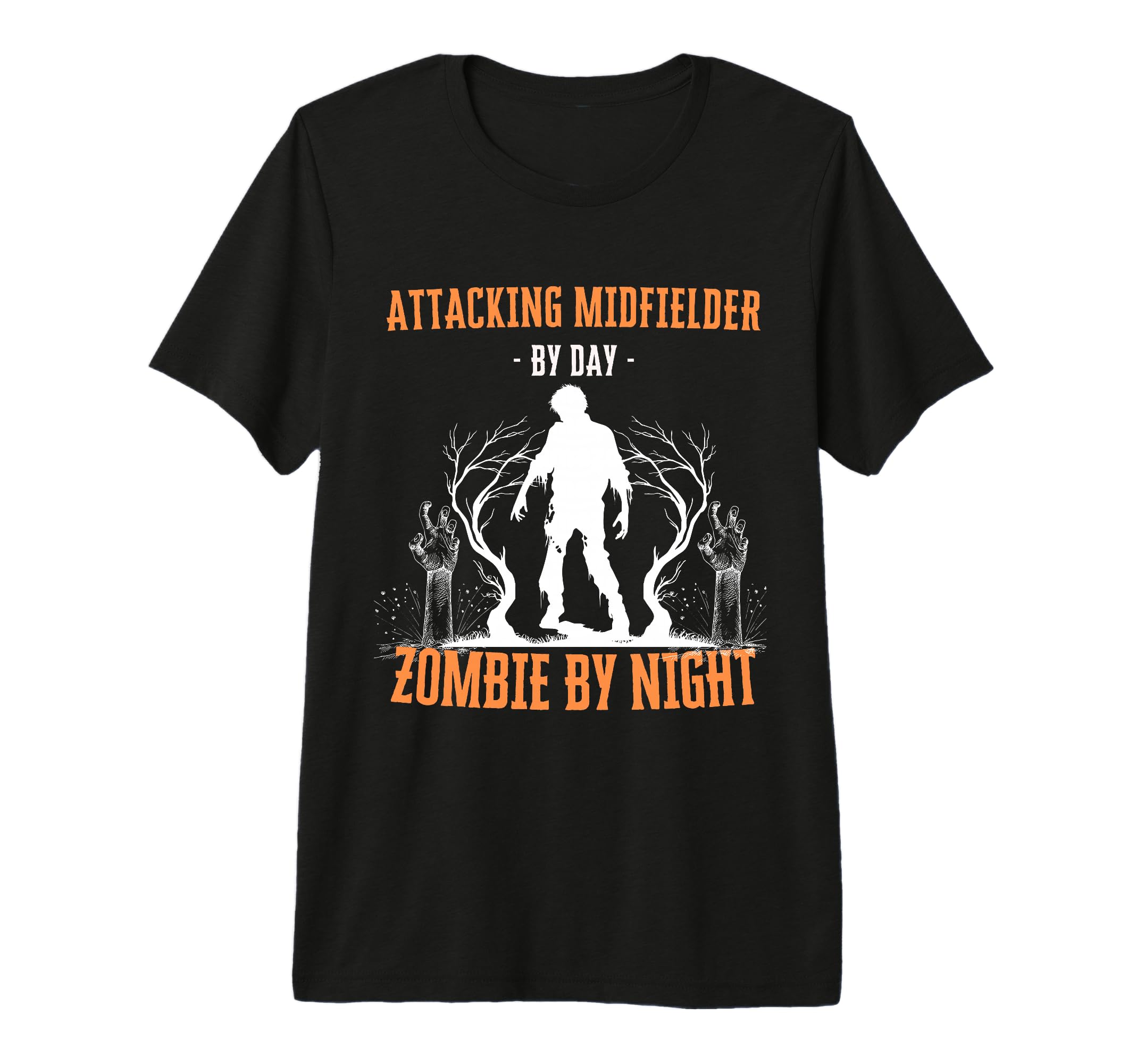 Attacking Midfielder Day Zombie Night T-Shirt - Graphic Print for Adults