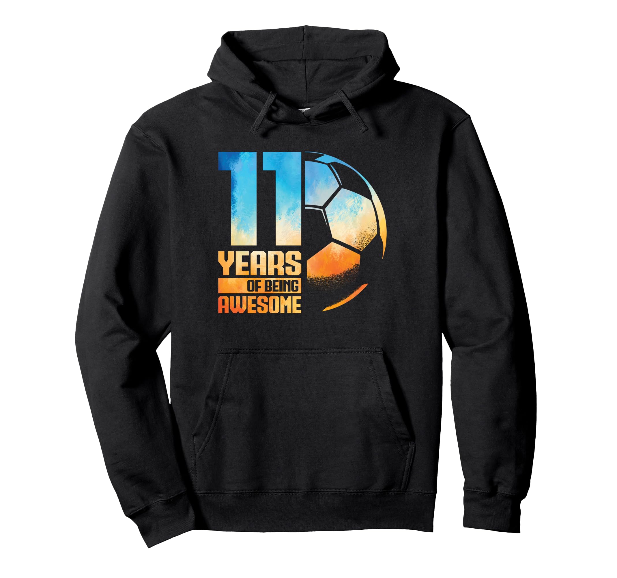 11Th Birthday Soccer Player Football 11 Hoodie - Trendy Graphic Unisex