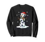 Soccer Snowman Santa Hat Holiday Sweatshirt - Streetwear Style Men Women
