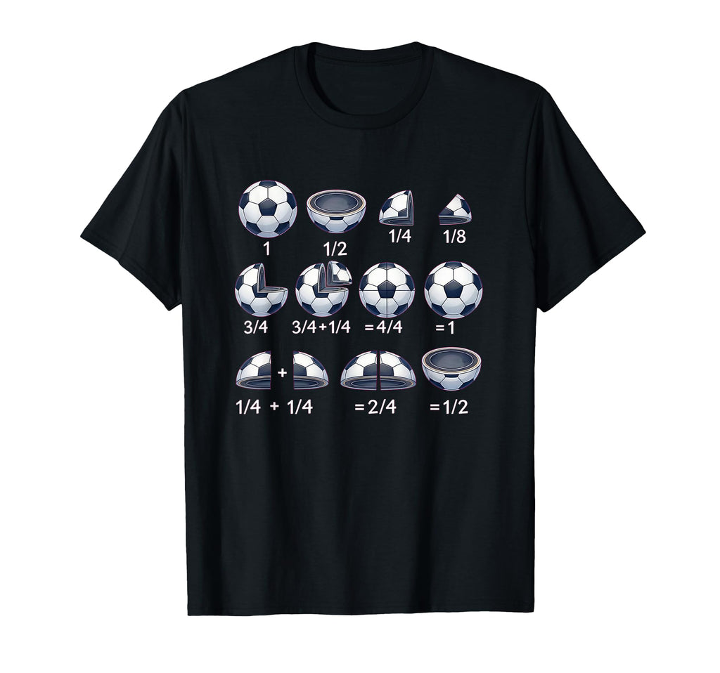 Soccer Ball Math Fraction Back To School T-Shirt - Trendy Graphic Unisex