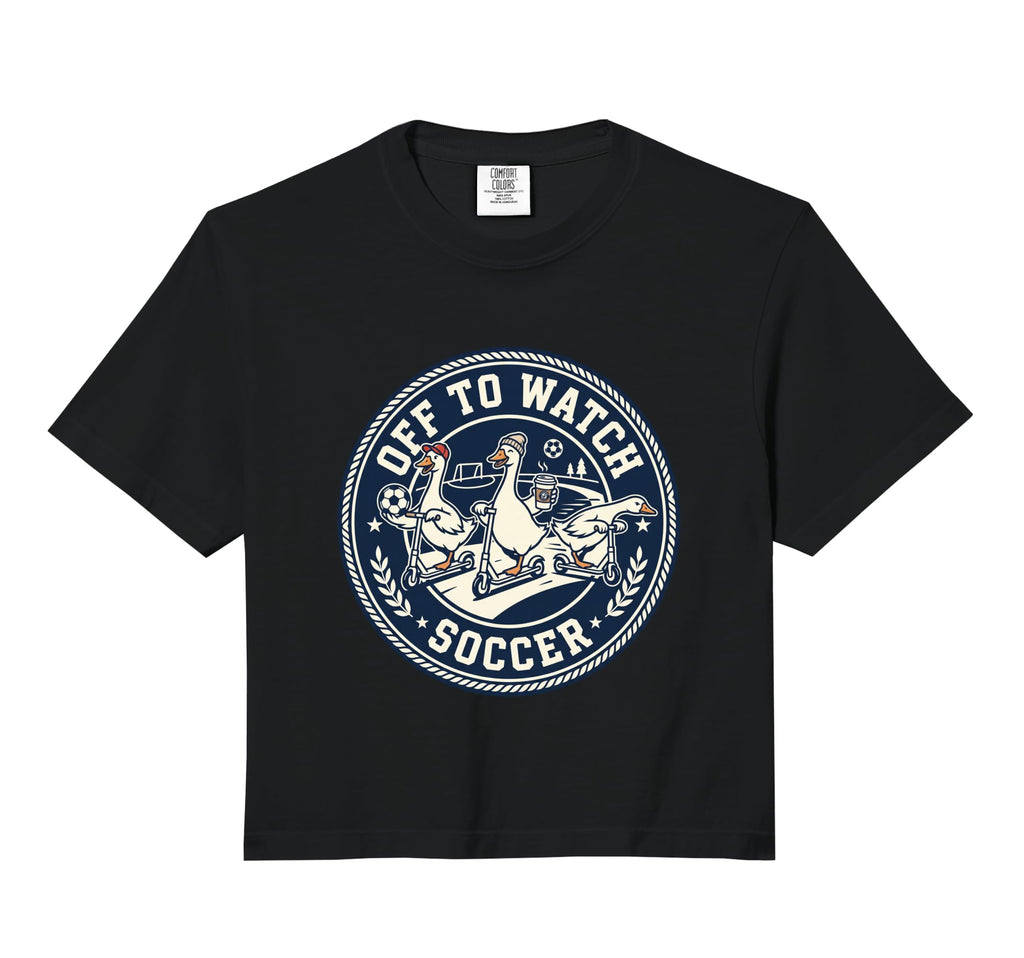 Off To Watch Soccer Silly Goose Funny T-Shirt - Custom Art Print Unisex