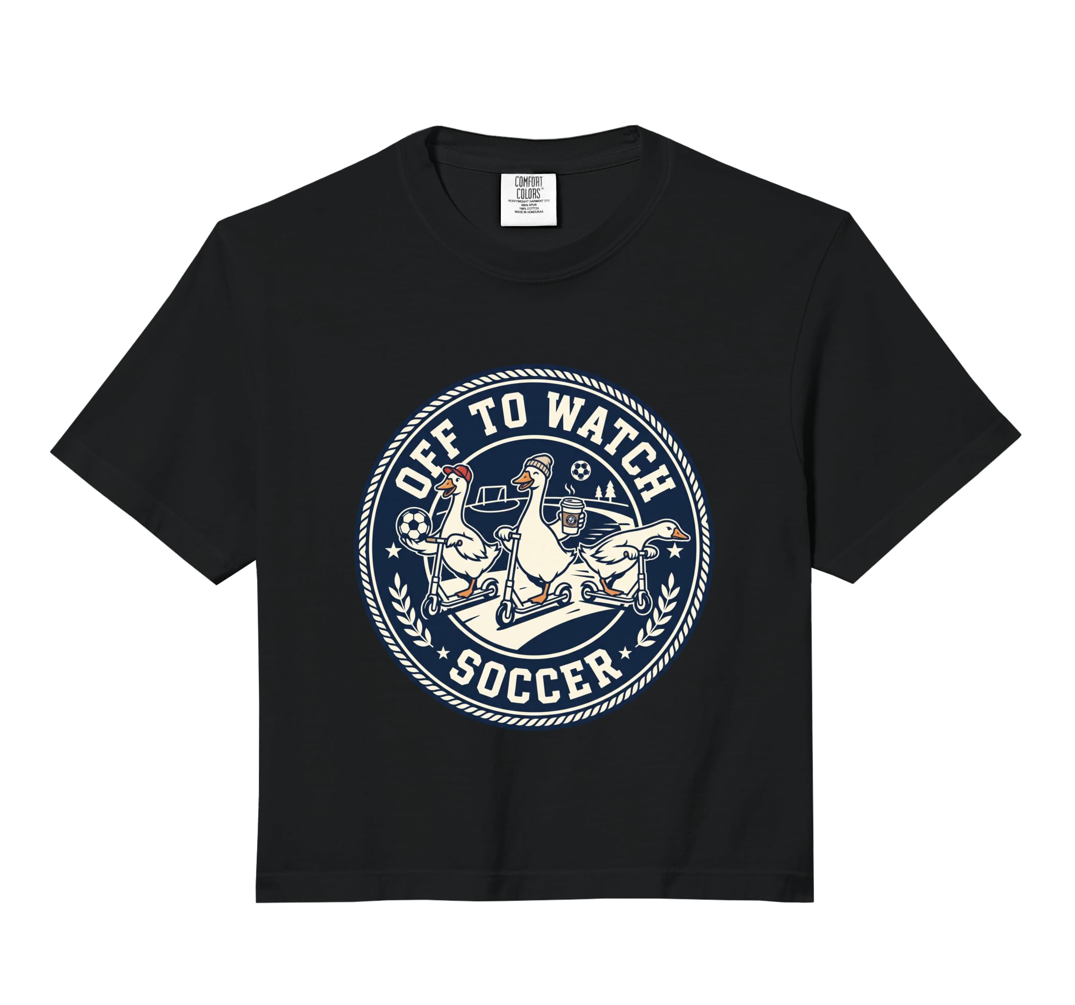 Off To Watch Soccer Silly Goose Funny T-Shirt - Custom Art Print Unisex