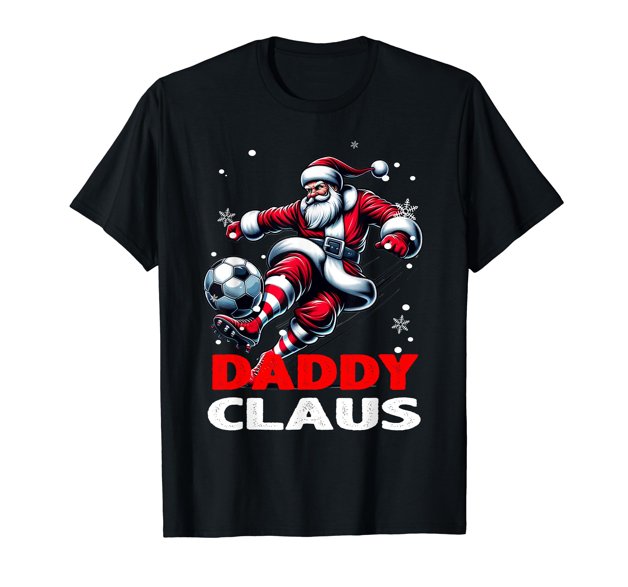 Soccer Daddy Claus Family Matching T-Shirt - Minimalist Print for Adults