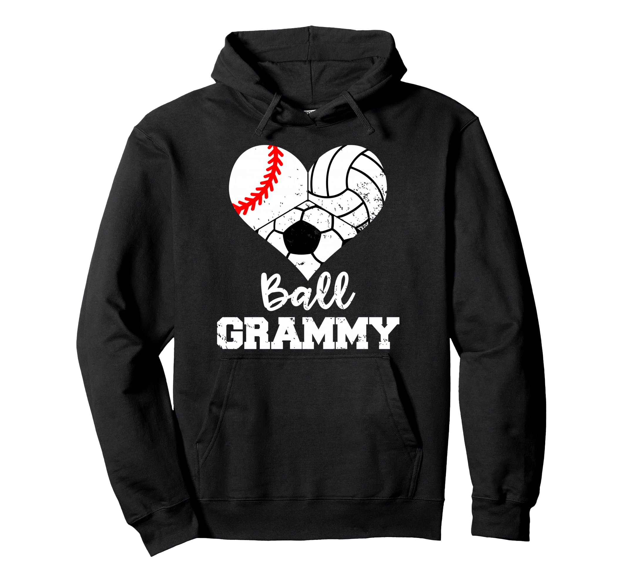 Ball Grammy Heart Funny Baseball Volleyball Hoodie - Trendy Graphic Unisex
