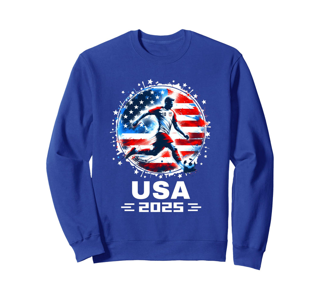 American Flag Soccer Team Soccer 2025 Sweatshirt - Trendy Graphic Men Women