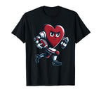 Valentines Day Heart Football Player T-Shirt - Aesthetic Graphic Unisex