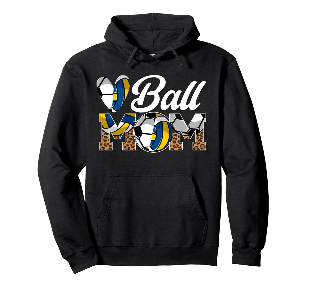 Ball Mom Volleyball Soccer Mom Hoodie - Casual Everyday Wear for Adults