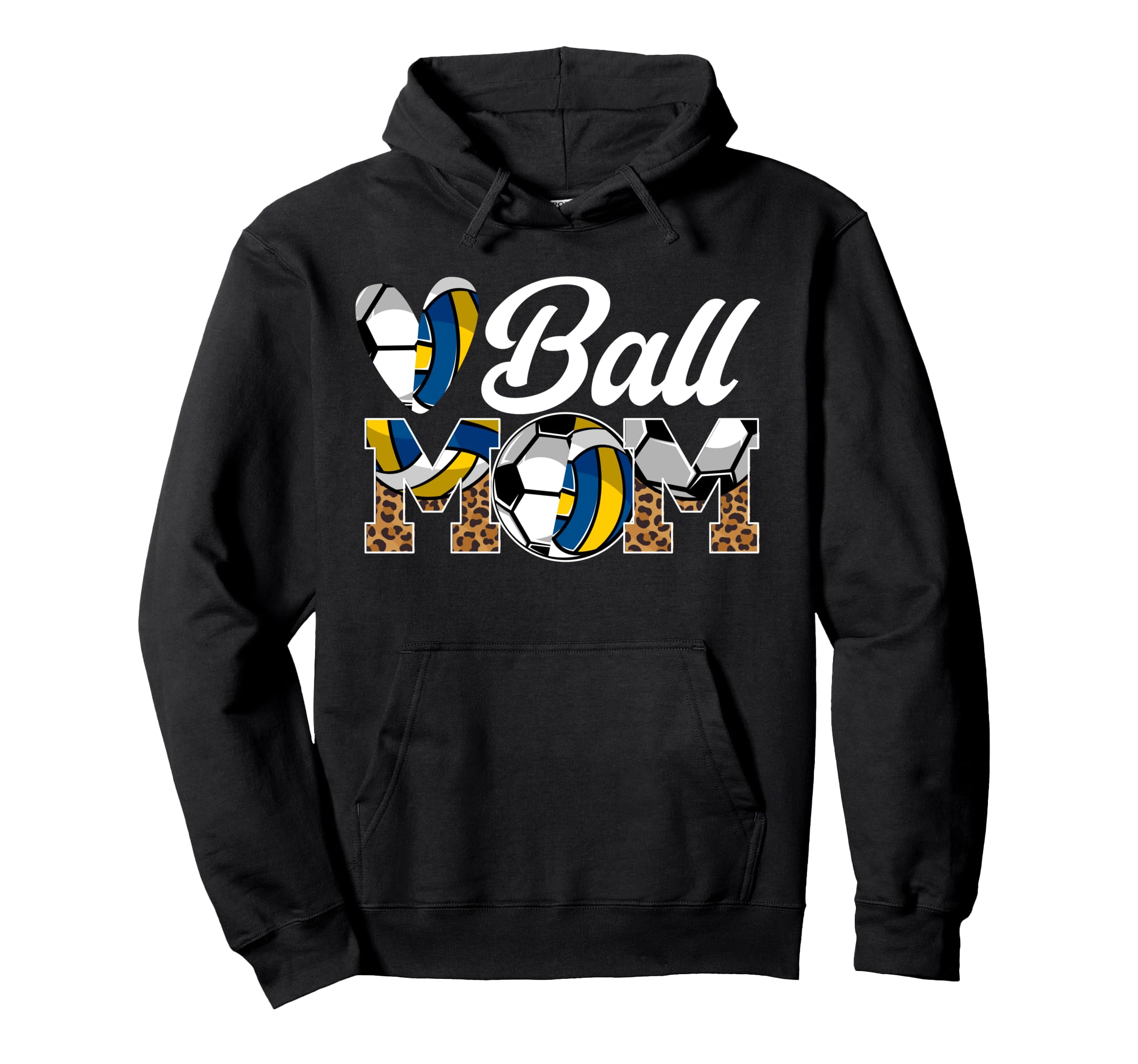 Ball Mom Volleyball Soccer Mom Hoodie - Casual Everyday Wear for Adults