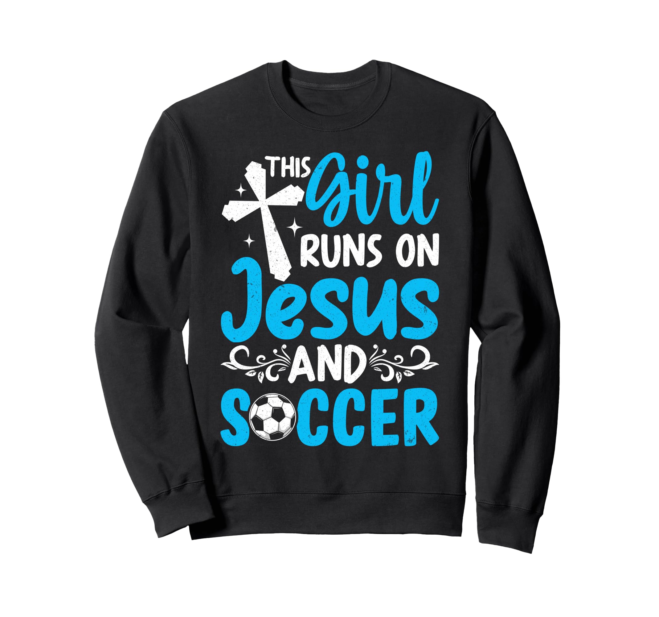This Runs Jesus And Soccer Faith Sports Hoodie - Trendy Graphic Unisex