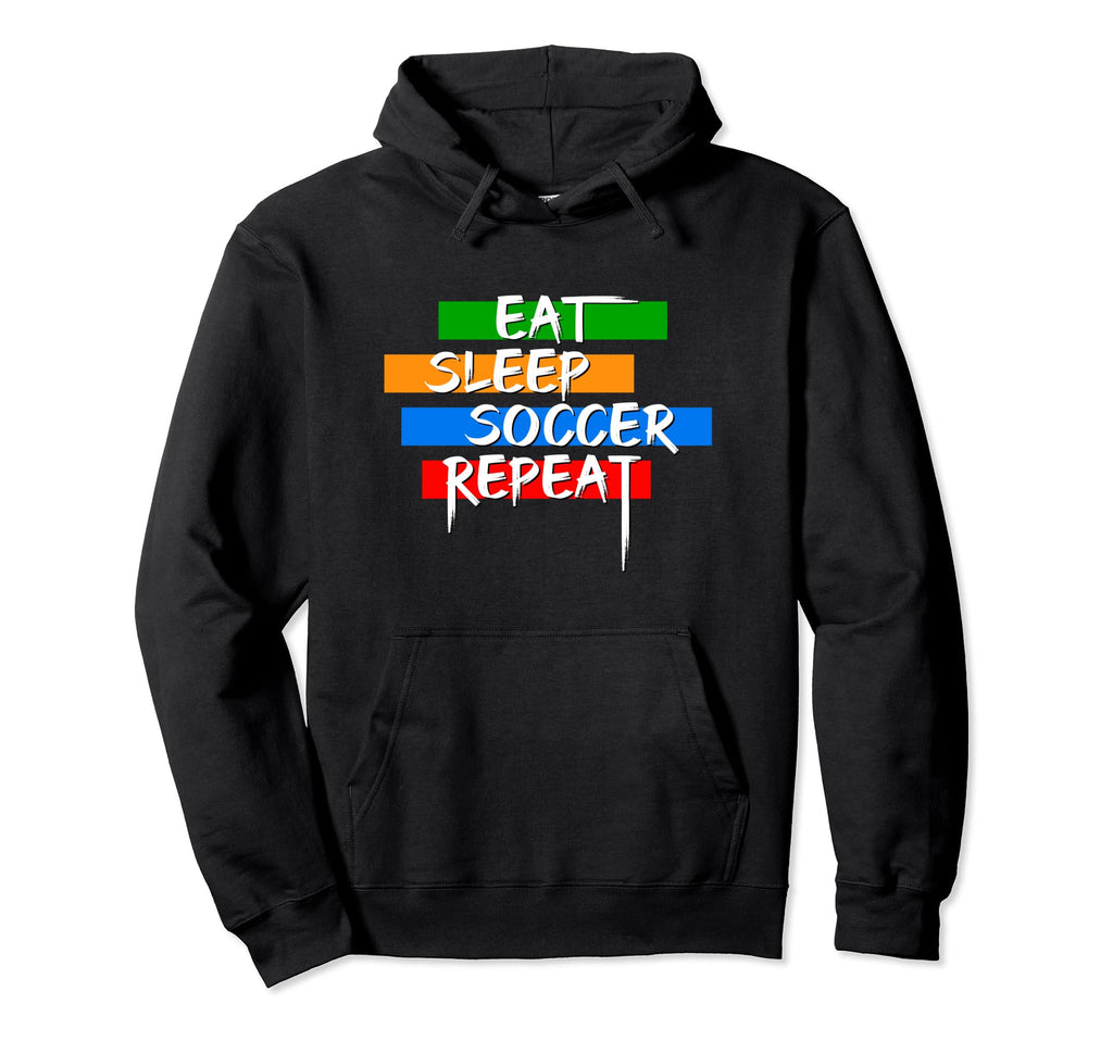 Eat Sleep Soccer Repeat Player Goalie Hoodie - Graphic Print Unisex