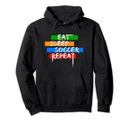Eat Sleep Soccer Repeat Player Goalie Hoodie - Graphic Print Unisex