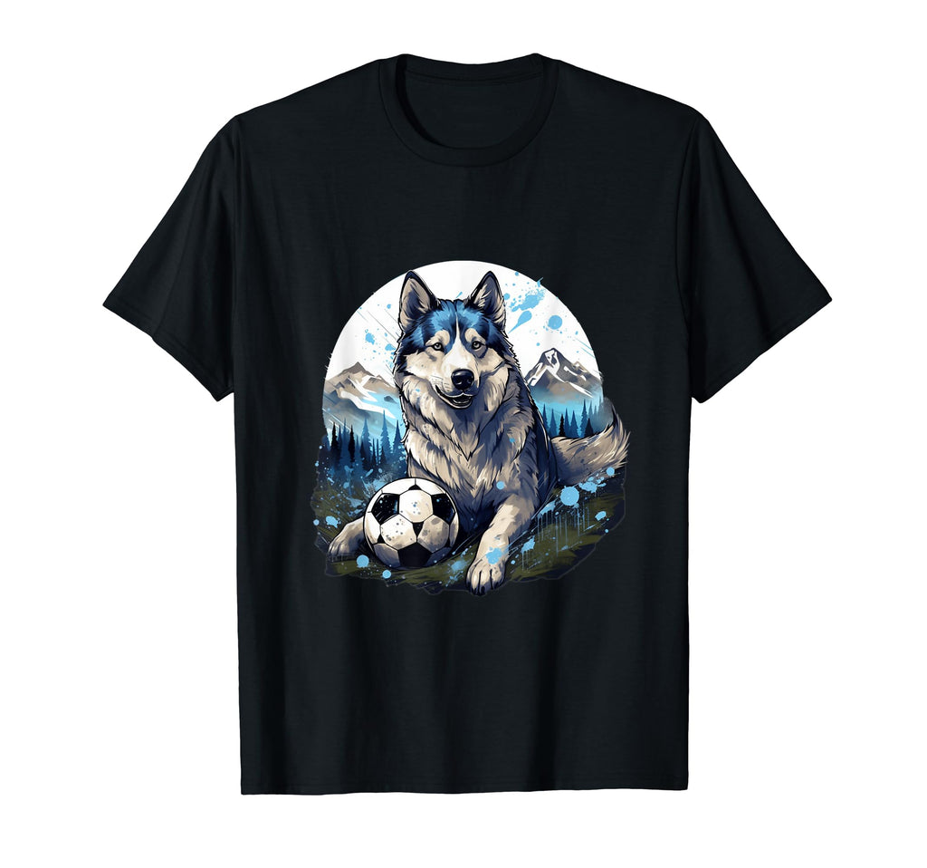 Alaskan Malamute Soccer Alaskan T-Shirt - Fun Novelty Design Unisex