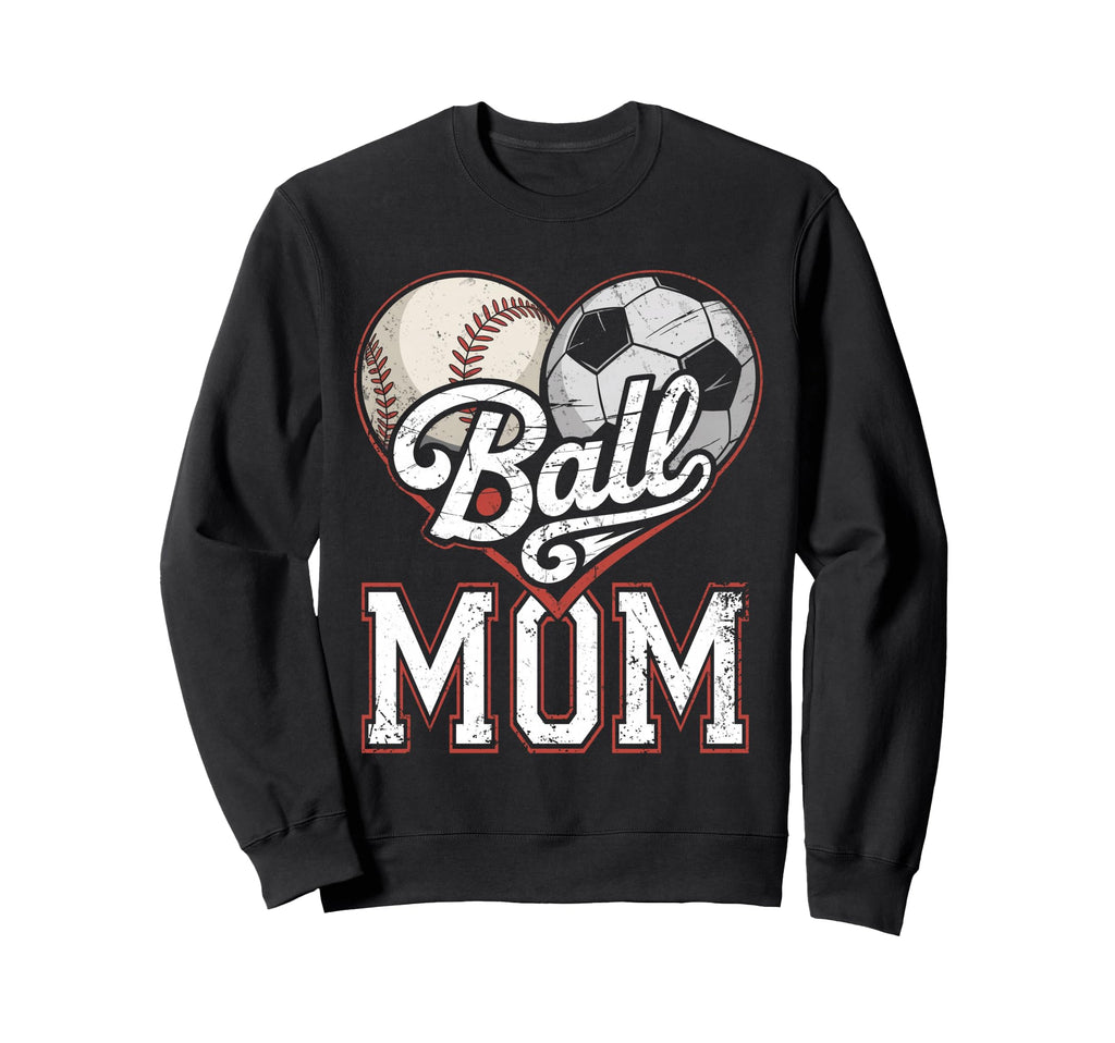 Ball Mom Baseball Soccer Heart Sweatshirt - Streetwear Style Men Women