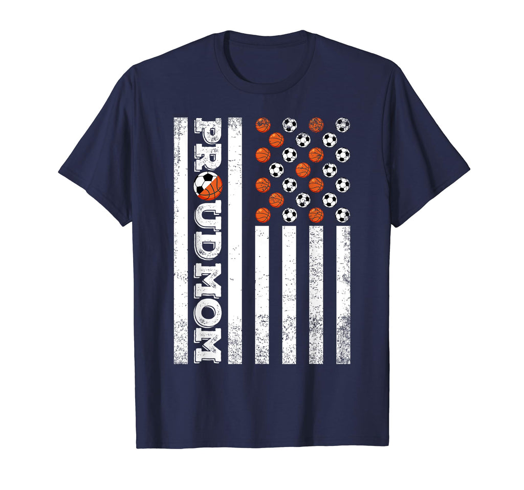 Proud Mom Soccer Basketball Player T-Shirt - Casual Everyday Wear Unisex