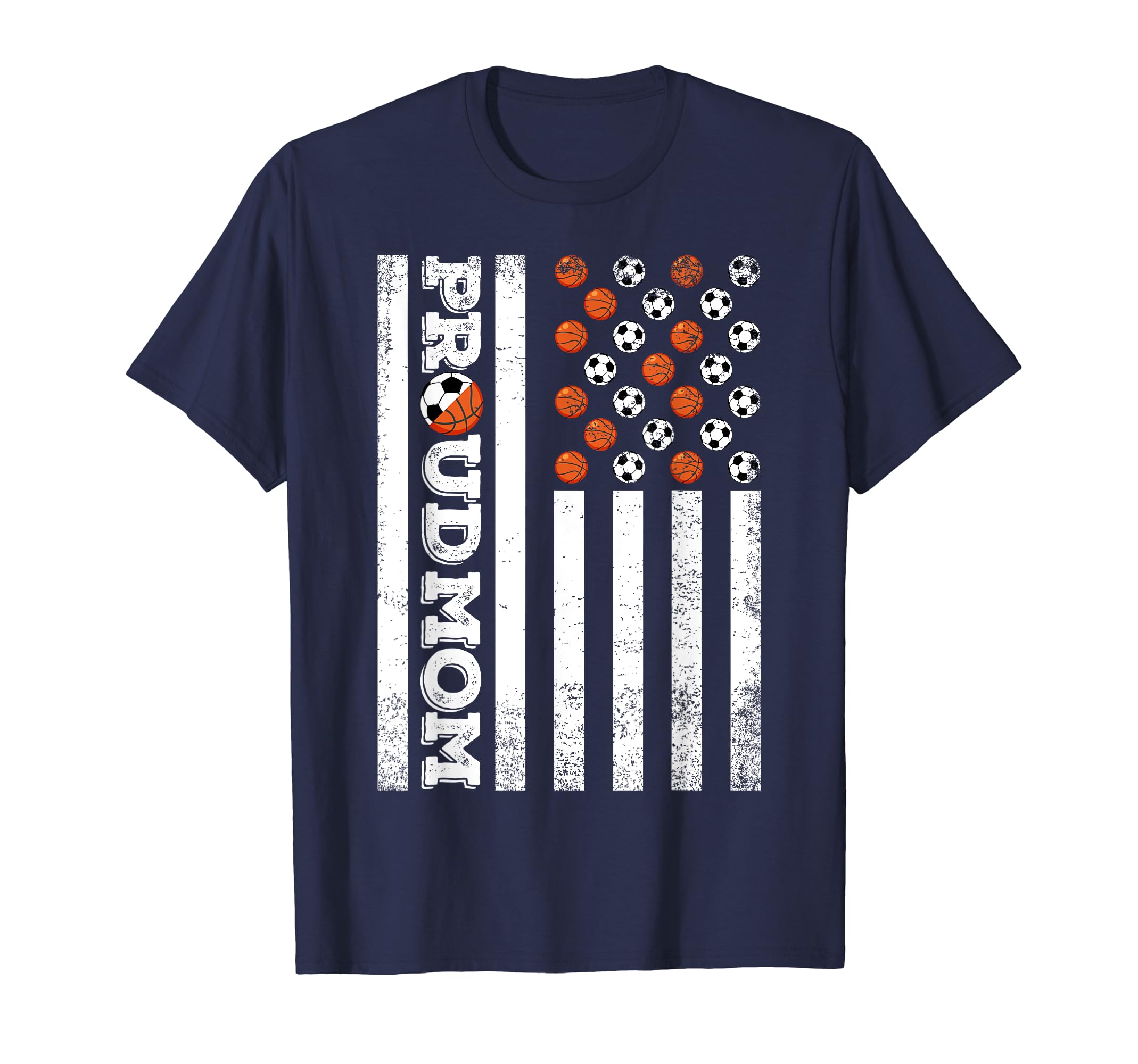 Proud Mom Soccer Basketball Player T-Shirt - Casual Everyday Wear Unisex