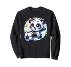 Panda Soccer Player Kicking Sweatshirt - Casual Everyday Wear Unisex