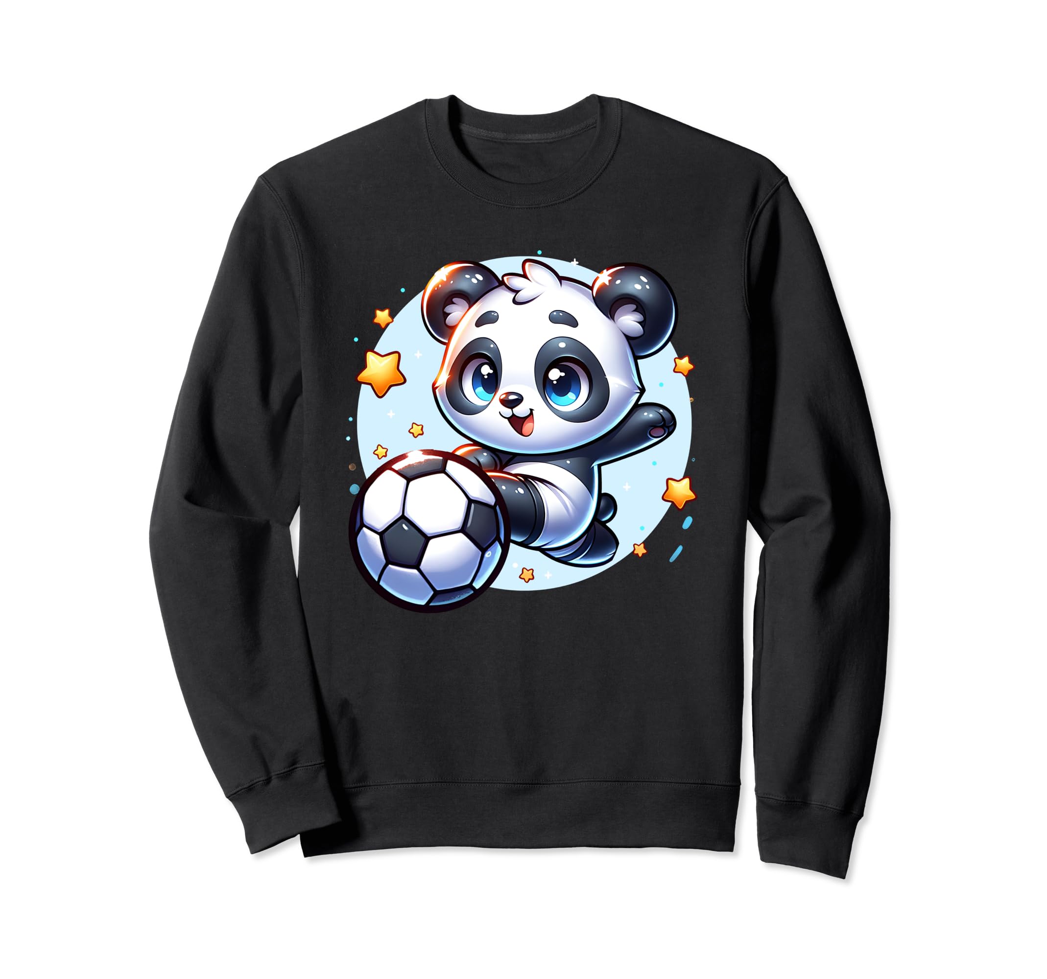 Panda Soccer Player Kicking Sweatshirt - Casual Everyday Wear Unisex