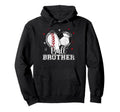 Ball Brother Baseball Soccer Heart Hoodie - Casual Everyday Wear Unisex