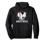 Ball Brother Baseball Soccer Heart Hoodie - Casual Everyday Wear Unisex