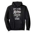 Just Who Loves Soccer And Cows Gift Hoodie - Unique Graphic for Adults