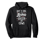 Just Who Loves Soccer And Cows Gift Hoodie - Unique Graphic for Adults