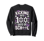 100 Days School Soccer Coquette Bow Sweatshirt - Trendy Graphic for Adults