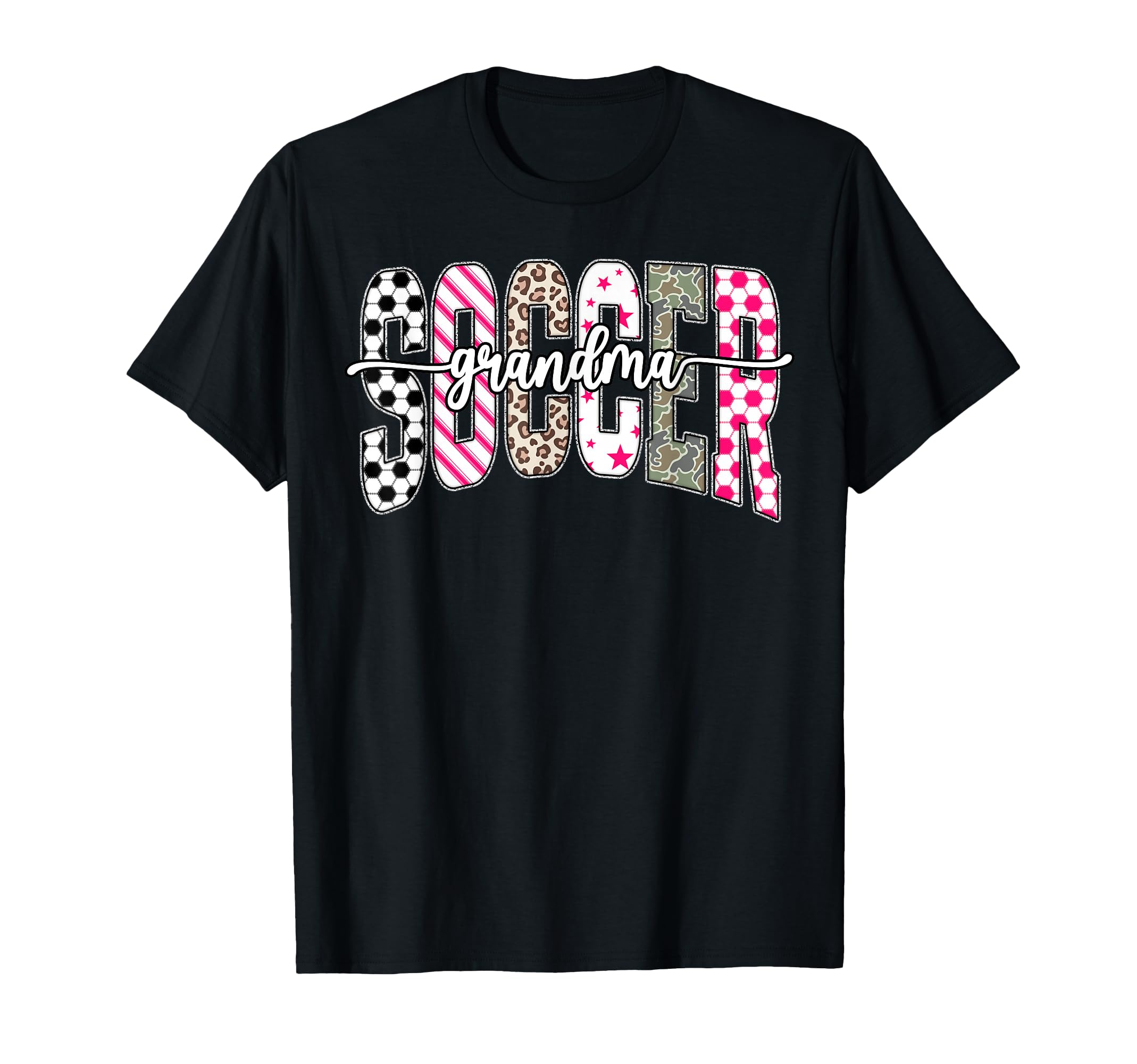 Soccer Grandma Game Day Stripes Leopard T-Shirt - Aesthetic Graphic Unisex