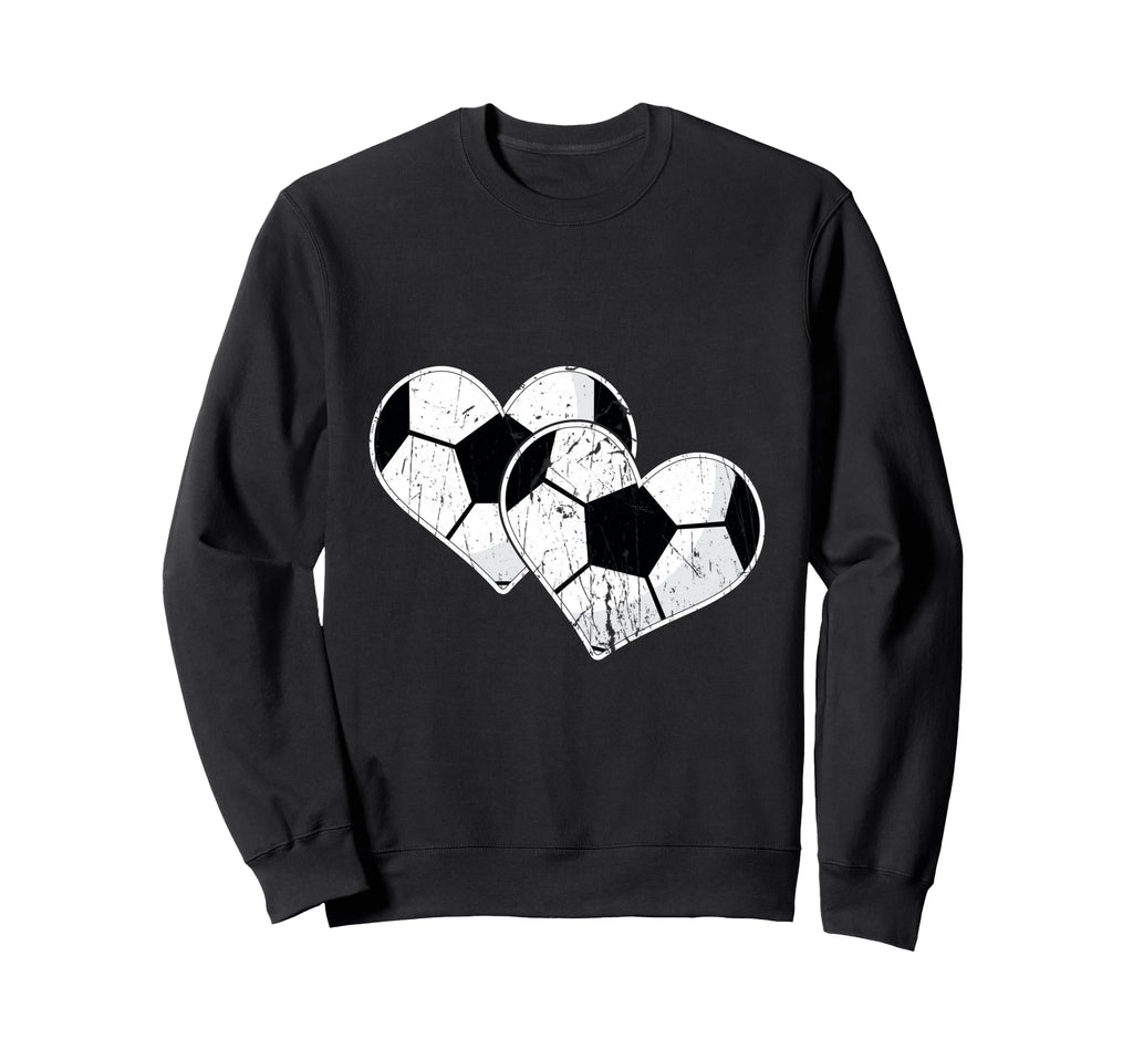 Soccer Hearts Ball Play Sports Gift Love Hoodie - Graphic Print for Adults