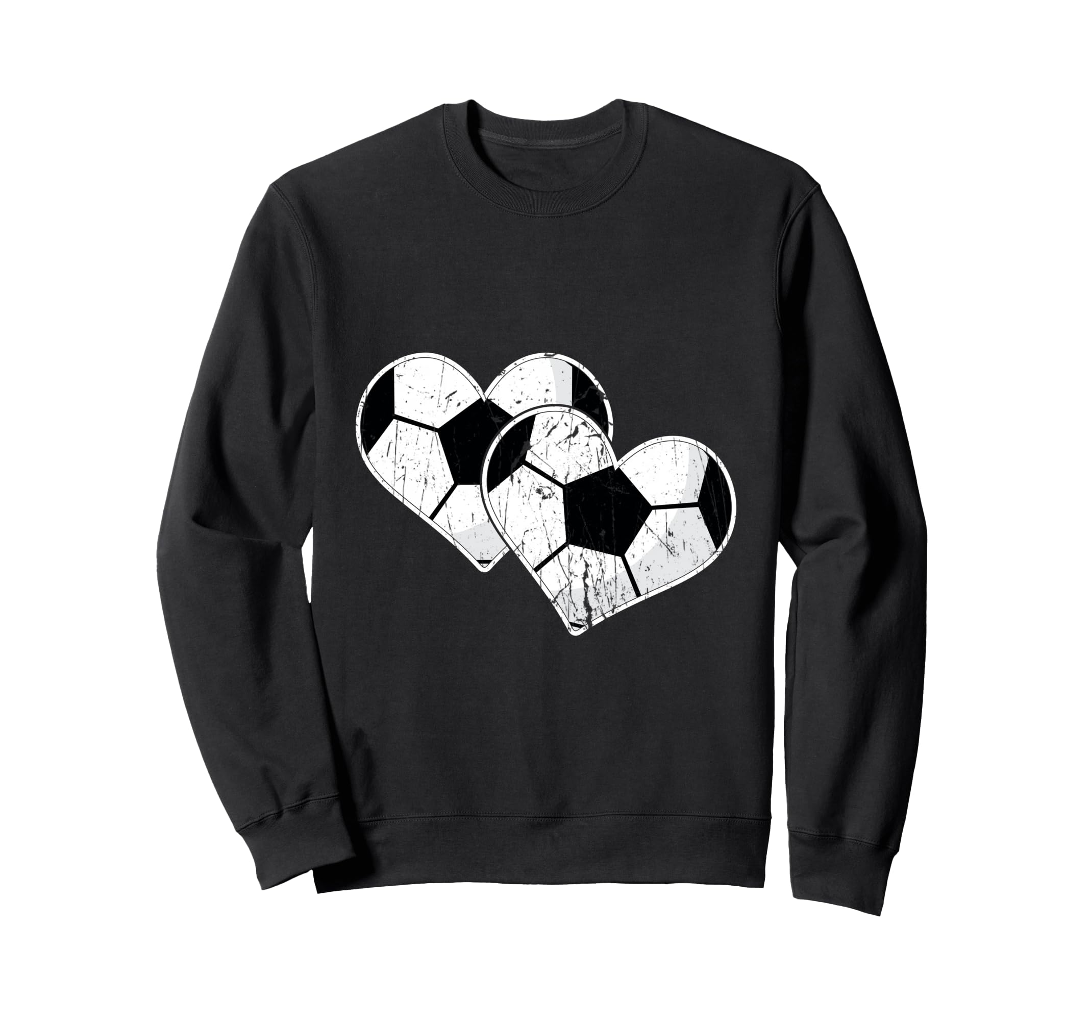 Soccer Hearts Ball Play Sports Gift Love Hoodie - Graphic Print for Adults