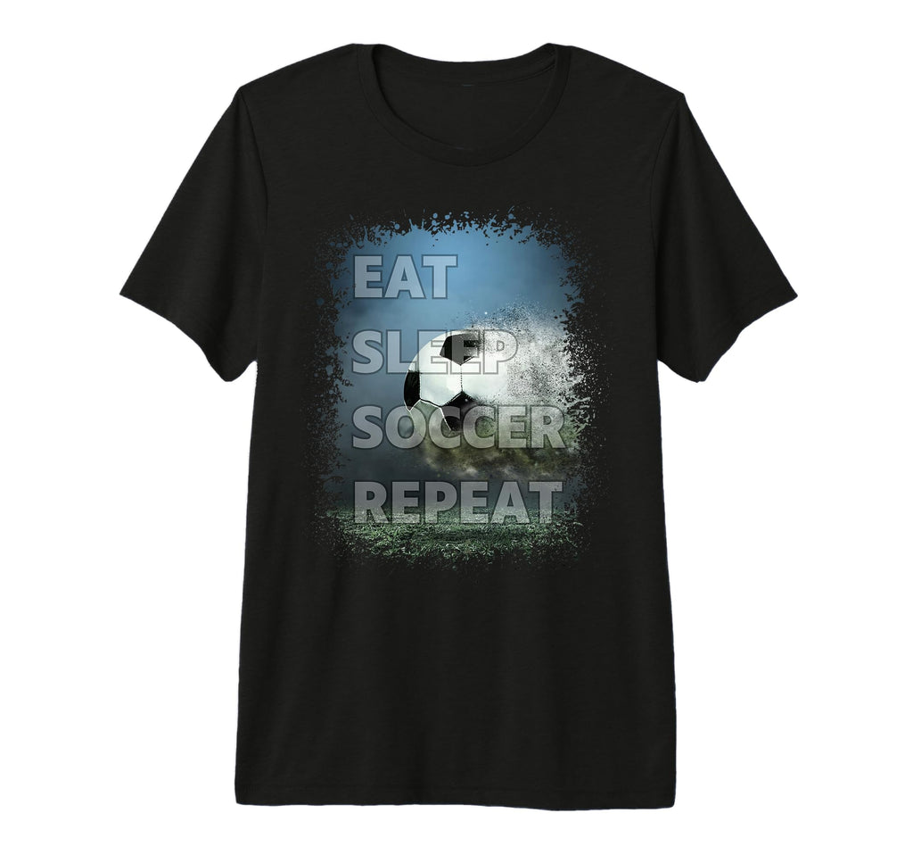 Eat Sleep Soccer Repeat Photo T-Shirt - Aesthetic Graphic for Adults