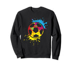 Colorful Soccer Ball Player Team Sweatshirt - Trendy Graphic Men Women