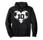 Soccer Number 10 Jersey Funny Soccer Hoodie - Streetwear Style Men Women