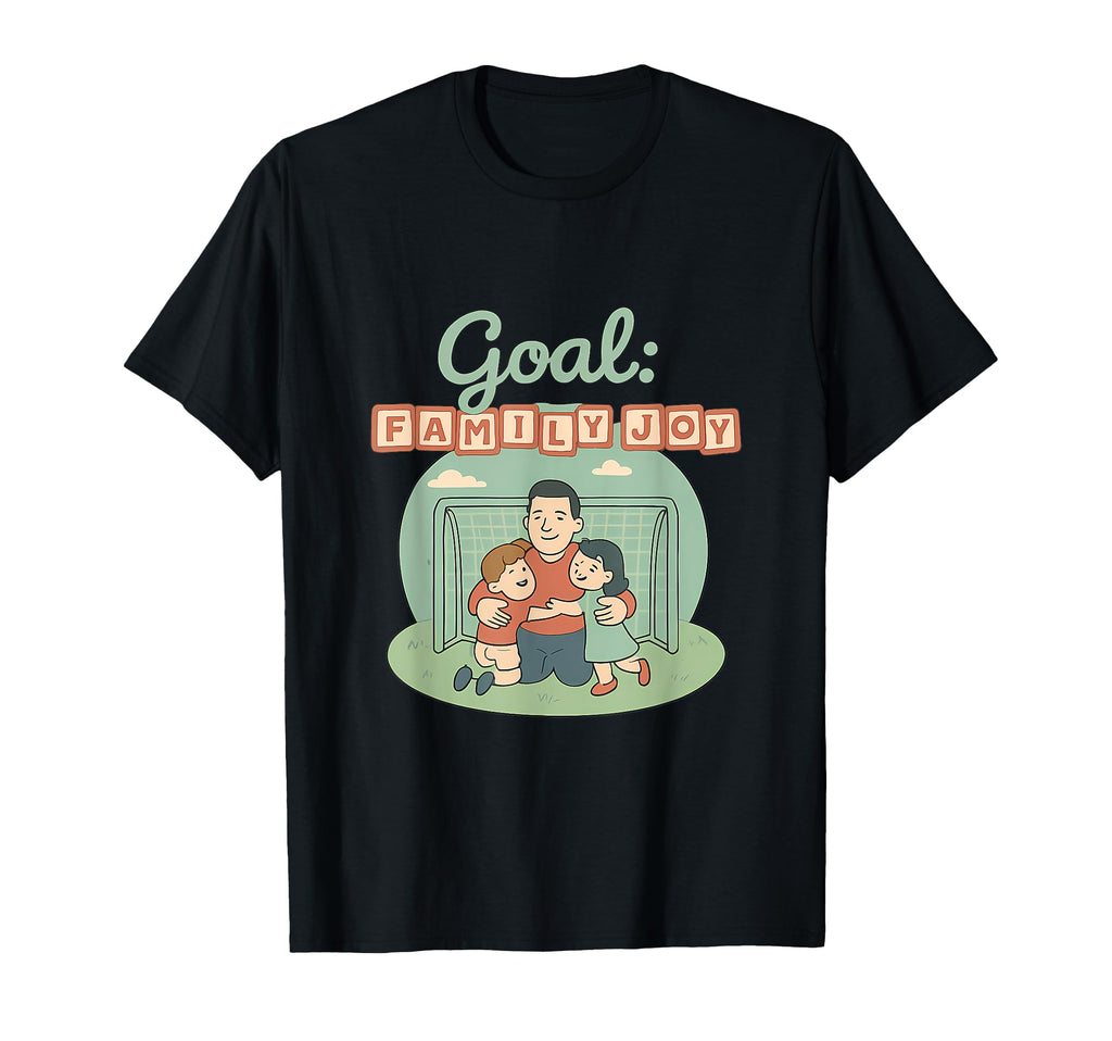 Whimsical Victory Family Joy Soccer T-Shirt - Unique Graphic for Adults