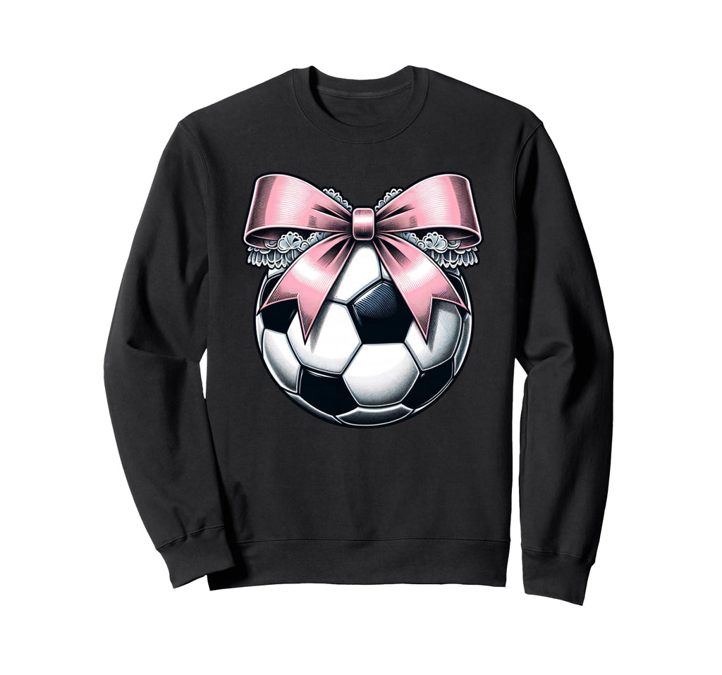 Soccer Coquette Bow Soccer Sweatshirt - Casual Everyday Wear Unisex